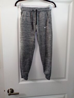 Nike Boys Grey Marled Jogger Sweatpants with Drawstring Size Small